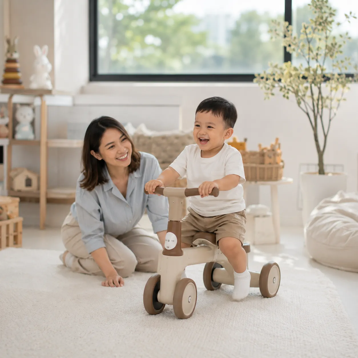 Cerita Hangat dari Awarent Saat Anak Belajar Aktif dengan Push Bike Favoritnya